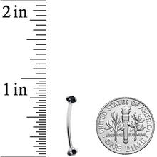 将图片加载到图库查看器，16G 9/16 Black CZ Gem End Curved Barbell
