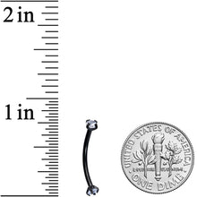Load image into Gallery viewer, 16G 9/16 Clear CZ Gem End Black Curved Barbell
