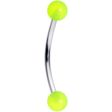 Load image into Gallery viewer, 16G 9/16 Green Glow in the Dark Ball End Curved Barbell
