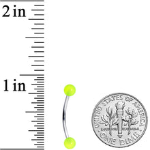 Load image into Gallery viewer, 16G 9/16 Green Glow in the Dark Ball End Curved Barbell
