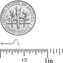 Load image into Gallery viewer, 18G Clear 2mm Grade 23 Titanium Press Fit Left Nose Ring Screw
