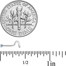 Load image into Gallery viewer, 18G Aqua 2mm Grade 23 Titanium Press Fit Left Nose Ring Screw
