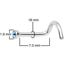 Load image into Gallery viewer, 18G Aqua 2mm Grade 23 Titanium Press Fit Left Nose Ring Screw
