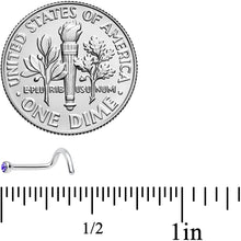 Load image into Gallery viewer, 18G Violet 2mm Grade 23 Titanium Press Fit Left Nose Ring Screw
