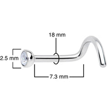 Load image into Gallery viewer, 18G Clear 2.5mm Grade 23 Titanium Press Fit Left Side Nose Screw
