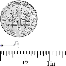 Load image into Gallery viewer, 20G Purple 2mm Grade 23 Titanium Press Fit Left Side Nose Screw
