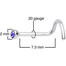 Load image into Gallery viewer, 20G Purple 2mm Grade 23 Titanium Press Fit Left Side Nose Screw

