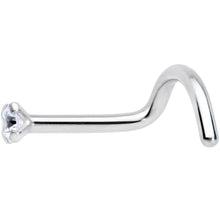 Load image into Gallery viewer, 18G 1/4 Clear 2mm CZ Gem Grade 23 Titanium Left Side Nose Screw
