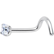 Load image into Gallery viewer, 18G 7mm Clear 2.5mm CZ Gem Grade 23 Titanium Left Side Nose Screw
