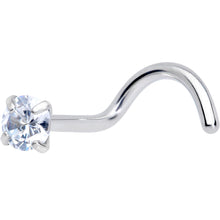 Load image into Gallery viewer, 18G 5/16 Clear 3mm CZ Gem Grade 23 Titanium Left Side Nose Screw
