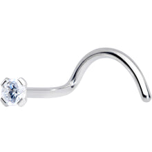 将图片加载到图库查看器，20G 5/16 Clear 2mm CZ Gem Grade 23 Titanium Left Side Nose Screw

