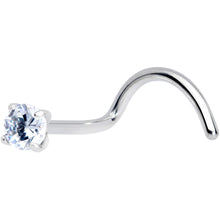 Load image into Gallery viewer, 20G 7mm Clear 2.5mm CZ Gem Grade 23 Titanium Left Side Nose Screw
