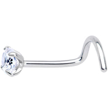 Load image into Gallery viewer, 20G 7mm Clear 3mm CZ Gem Grade 23 Titanium Left Nose Ring Screw

