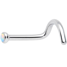 将图片加载到图库查看器，18G 7mm White 2mm Synthetic Opal Titanium Left Nose Ring Screw
