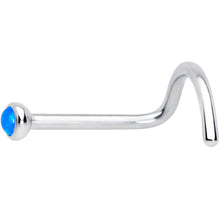 将图片加载到图库查看器，20G 7mm Blue 2mm Synthetic Opal Titanium Left Nose Ring Screw
