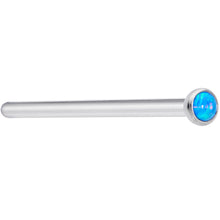 Load image into Gallery viewer, 18G 3/4 Blue 2mm Synthetic Opal Titanium Fishtail Nose Ring
