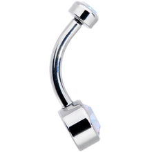 Load image into Gallery viewer, Aurora 6mm Titanium Internal Thread Belly Ring Created with Crystals
