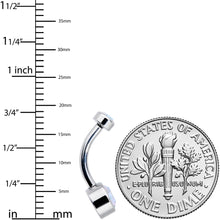 Load image into Gallery viewer, Aurora 6mm Titanium Internal Thread Belly Ring Created with Crystals
