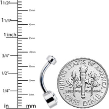 Load image into Gallery viewer, Clear 6mm Titanium Internal Thread Belly Ring Created with Crystals
