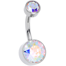 将图片加载到图库查看器，Aurora 8mm Titanium Internal Thread Belly Ring Created with Crystals
