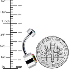 Load image into Gallery viewer, Vitrail 8mm Titanium Internal Thread Belly Ring Created with Crystals

