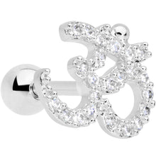 Load image into Gallery viewer, 16G 1/4 Clear CZ Gem Amazing Om Cartilage Tragus
