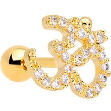 Load image into Gallery viewer, 16G 1/4 Clear CZ Gem Gold Tone Amazing Om Cartilage Tragus
