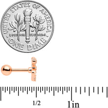 Load image into Gallery viewer, 16G 1/4 Clear CZ Gem Rose Gold Tone Amazing Om Cartilage Tragus
