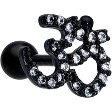 Load image into Gallery viewer, 16G 1/4 Clear CZ Gem Black PVD Amazing Om Cartilage Tragus
