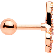 Load image into Gallery viewer, 16G 1/4 Clear CZ Gem Rose Gold Tone Scissors Cartilage Tragus
