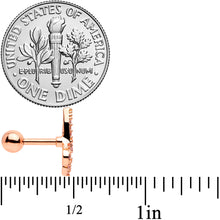 Load image into Gallery viewer, 16G 1/4 Clear CZ Gem Rose Gold Tone Scissors Cartilage Tragus
