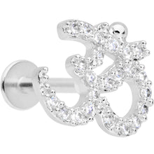 Load image into Gallery viewer, 16G 5/16 Clear CZ Gem Amazing Om Labret Monroe Tragus
