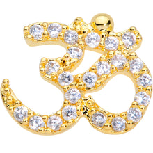 将图片加载到图库查看器，16G 5/16 Clear CZ Gem Gold Tone Amazing Om Labret Monroe Tragus
