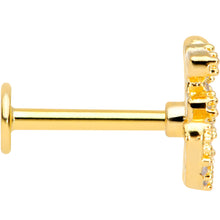 将图片加载到图库查看器，16G 5/16 Clear CZ Gem Gold Tone Amazing Om Labret Monroe Tragus
