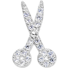 Load image into Gallery viewer, 20G 1/4 Clear CZ Gem Shear Scissors Nose Bone
