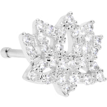 Load image into Gallery viewer, 20G 1/4 Clear CZ Gem Lotus Flower Nose Bone
