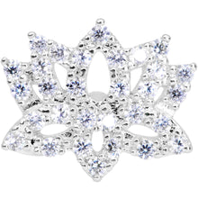 Load image into Gallery viewer, 20G 1/4 Clear CZ Gem Lotus Flower Nose Bone
