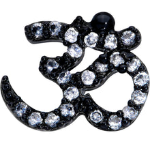 Load image into Gallery viewer, 20G 1/4 Clear CZ Gem Black Amazing Om Nose Bone
