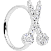 Load image into Gallery viewer, 18G 3/8 Clear CZ Gem Shears Scissors Nose Hoop
