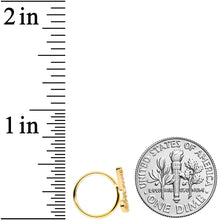 Load image into Gallery viewer, 18G 3/8 Clear CZ Gem Gold Tone Shears Scissors Nose Hoop
