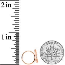 Load image into Gallery viewer, 18G 3/8 Clear CZ Gem Rose Gold Tone Shears Scissors Nose Hoop
