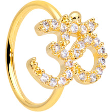 Load image into Gallery viewer, 18G 3/8 Clear CZ Gem Gold Tone Amazing Om Nose Hoop
