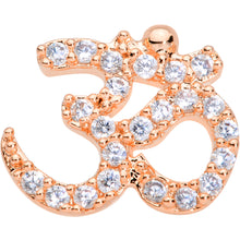 Load image into Gallery viewer, 18G 3/8 Clear CZ Gem Rose Gold Tone Amazing Om Nose Hoop
