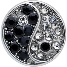 Load image into Gallery viewer, 16G 5/16 Clear Black Gem Yin Yang Labret Monroe Tragus

