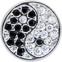 Load image into Gallery viewer, 18G 3/8 Clear CZ Gem Black Amazing Om Nose Hoop
