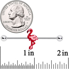 Load image into Gallery viewer, 14G Red Pink Flamingo Industrial Barbell 38mm
