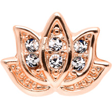 Load image into Gallery viewer, 16G 5/16 Clear Gem Rose Gold Tone Lotus Labret Monroe Tragus
