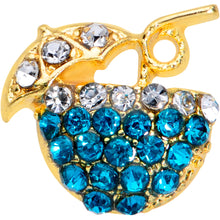 Load image into Gallery viewer, 16G 5/16 Aqua Gem Gold Tone Tropical Drink Labret Monroe Tragus
