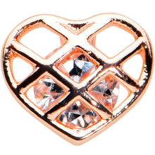 Load image into Gallery viewer, 16G 5/16 Clear CZ Gem Rose Gold Tone Cage Heart Labret Tragus
