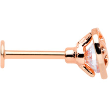 Load image into Gallery viewer, 16G 5/16 Clear CZ Gem Rose Gold Tone Cage Heart Labret Tragus
